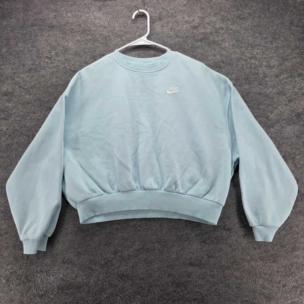 Nike Sweatshirt Womens XL Blue Pullover Crew Neck Oversized Fleece FZ9244-474